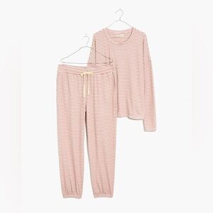 Madewell Striped Saunter Lounge Set | Faded Mauve | XS